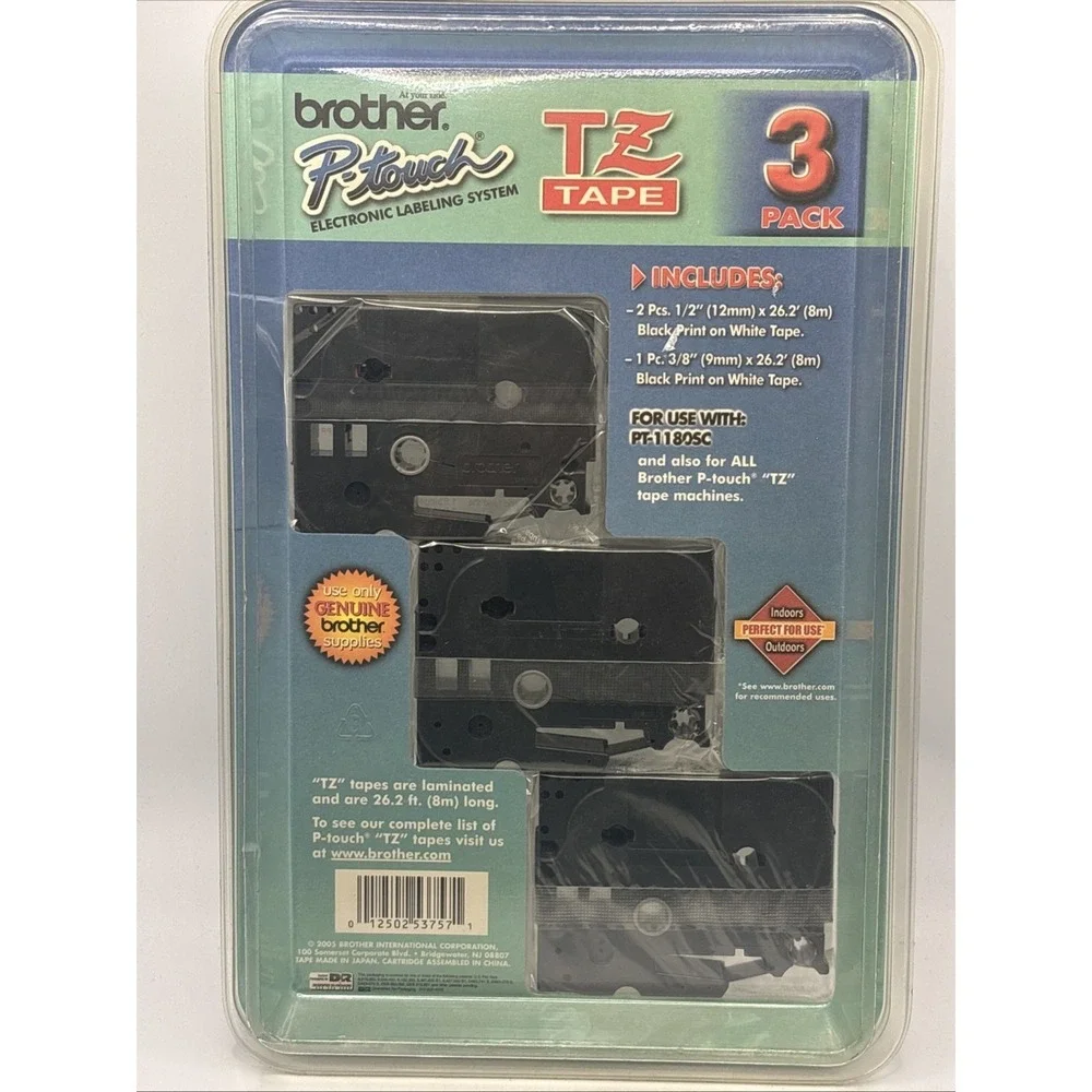 Brother P-Touch TZ-2322 Label Tape 3 Pack 9mm 12mm 1/2